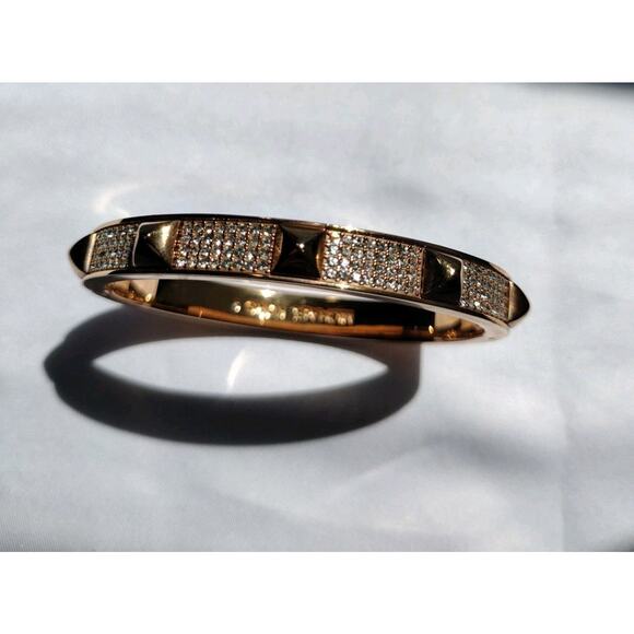 Michael Kors Bangle Pink Gold Stud Crystal Bracelet - Picture 3 of 8